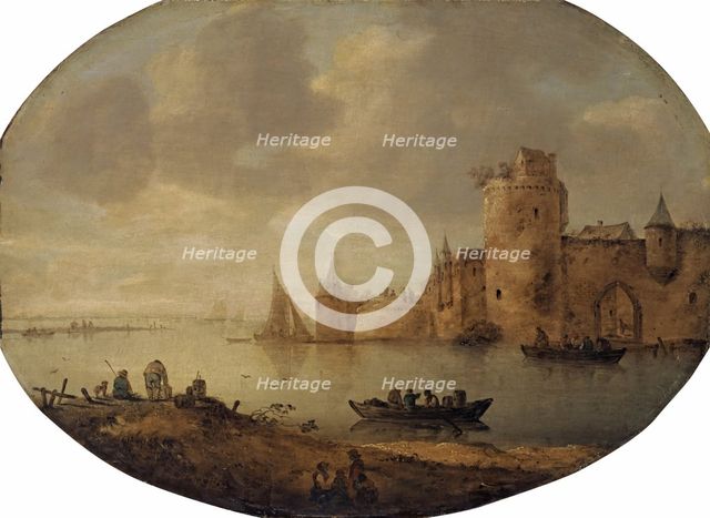 Bay with Old Fortification, 1650. Creators: Jan van Goyen, Frans de Hulst.