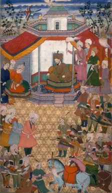 Bayazidi brought before Timur, 1600. Creator: Unknown