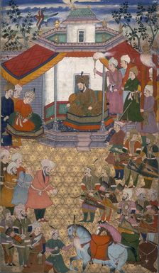 Bayazidi brought before Timur, 1600. Creator: Unknown