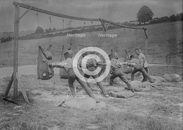 Bayonet practice, British training, 16 Aug 1917. Creator: Bain News Service.