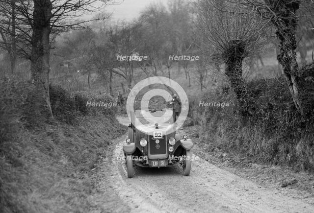 Bayliss-Thomas of WJ Haward competing in the NWLMC London-Gloucester Trial, 1931. Artist: Bill Brunell.