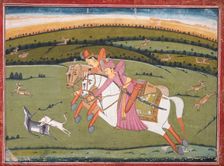 Baz Bahadur and Rupmati Hunting (recto), Sketches (verso), c1770. Creator: Unknown