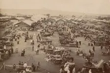 Bazaar on Novobazarnaya Square, 1905. Creator: Unknown