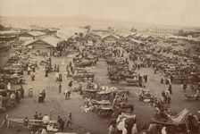 Bazaar on Novobazarnaya Square, 1905. Creator: Unknown