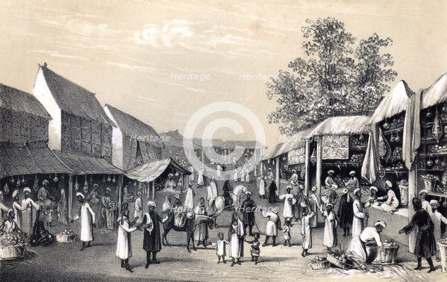'Bazaar at Cabul, in the fruit season', 1847. Artist: Unknown