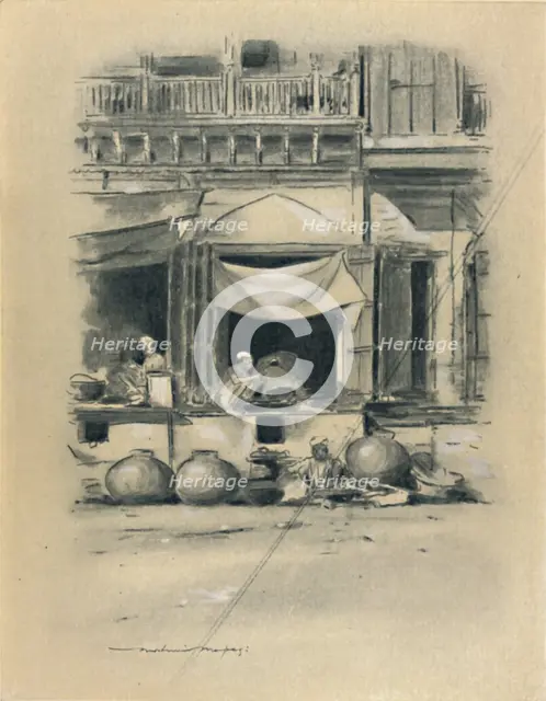 'Bazaar at Delhi', 1903. Artist: Mortimer L Menpes.