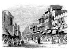 Bazaar in Bombay, India 1847. Artist: Kirchner