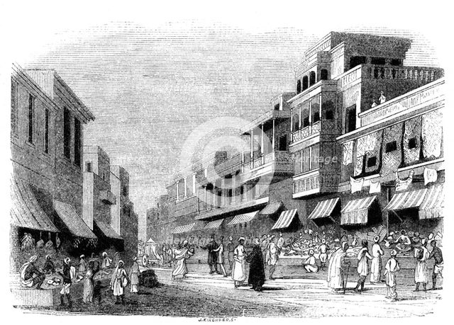 'Bazaar in Bombay, India', 1847. Artist: Kirchner