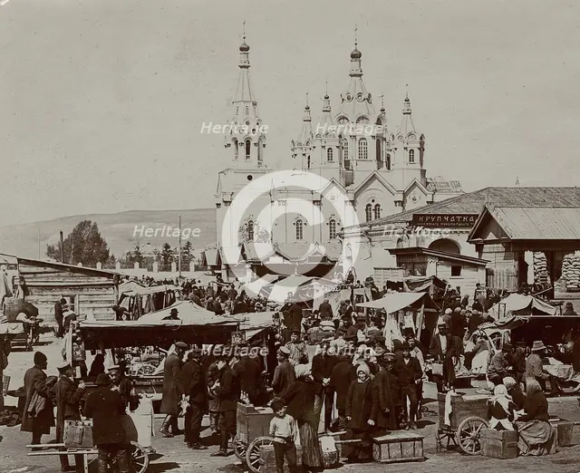 Bazaar in Krasnoyarsk, 1910. Creator: Unknown.