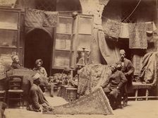 Bazaar, Rug Merchants, 1870s. Creator: Unknown