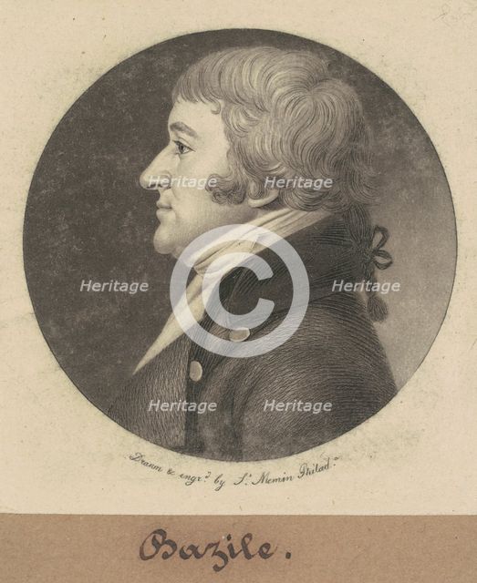 Bazile, 1801. Creator: Charles Balthazar Julien Févret de Saint-Mémin.