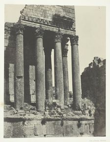 Baalbeck (Héliopolis), Temple De Jupiter, Vue Prise à L'Angle Sud-est; Syrie, 1849/51, printed 1852. Creator: Maxime du Camp