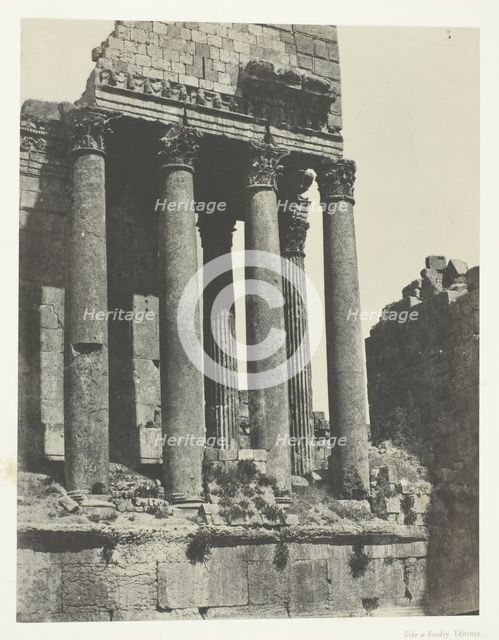 Baalbeck (Héliopolis), Temple De Jupiter, Vue Prise à L'Angle Sud-est; Syrie, 1849/51, printed 1852. Creator: Maxime du Camp.