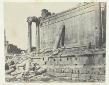 Baalbeck (Héliopolis), Temple De Jupiter, Façade Orientale; Syrie, 1849/51, printed 1852. Creator: Maxime du Camp