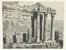 Baalbeck (Héliopolis), Temple Du Jupiter, Façade Occidentale; Syrie, 1849/51, printed 1852. Creator: Maxime du Camp
