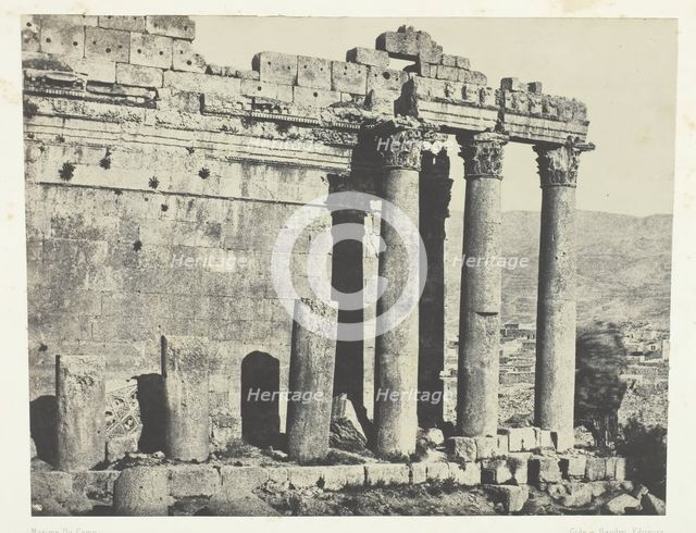 Baalbeck (Héliopolis), Temple Du Jupiter, Façade Occidentale; Syrie, 1849/51, printed 1852. Creator: Maxime du Camp.