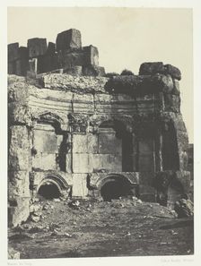 Baalbeck (Héliopolis), Hémicycle De L'Enciente Des Temples Du Soleil Et De Jupiter; Syrie, 1849/51. Creator: Maxime du Camp