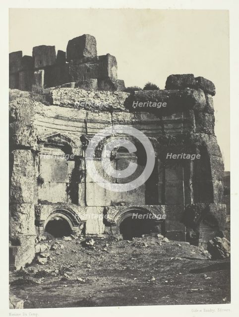 Baalbeck (Héliopolis), Hémicycle De L'Enciente Des Temples Du Soleil Et De Jupiter; Syrie, 1849/51. Creator: Maxime du Camp.