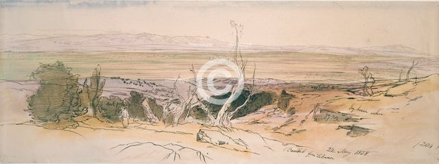 Baalbek from Lebanon, 1858. Creator: Edward Lear.