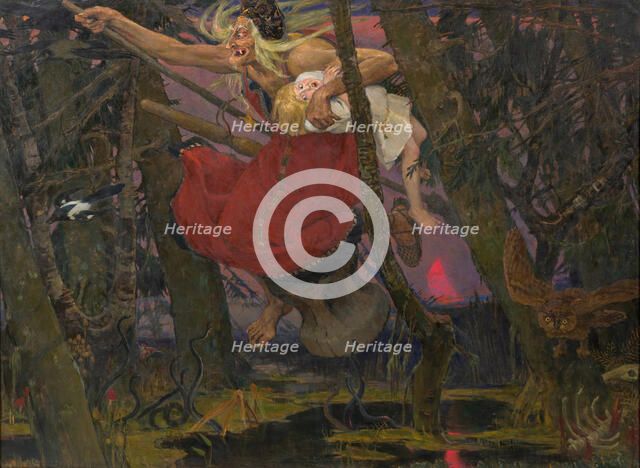 Baba Yaga , 1917. Creator: Vasnetsov, Viktor Mikhaylovich (1848-1926).