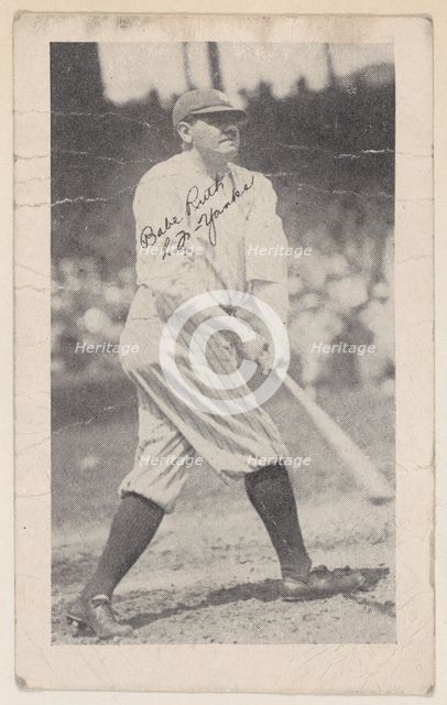 Babe Ruth, L F, Yanks, from Baseball strip cards (W575-2), ca. 1921-22. Creator: Unknown.