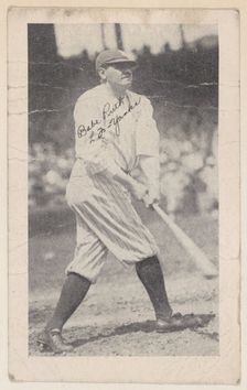 Babe Ruth, L F, Yanks, from Baseball strip cards (W575-2), ca. 1921-22. Creator: Unknown