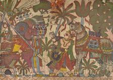 Babhruvahana Faces Arjuna's Army with Syamakarna..., c1850. Creator: Unknown