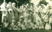 Babies and staff at St Monan's Hospital, 146 Holt Avenue, Cremorne, c1950. Creator: Unknown