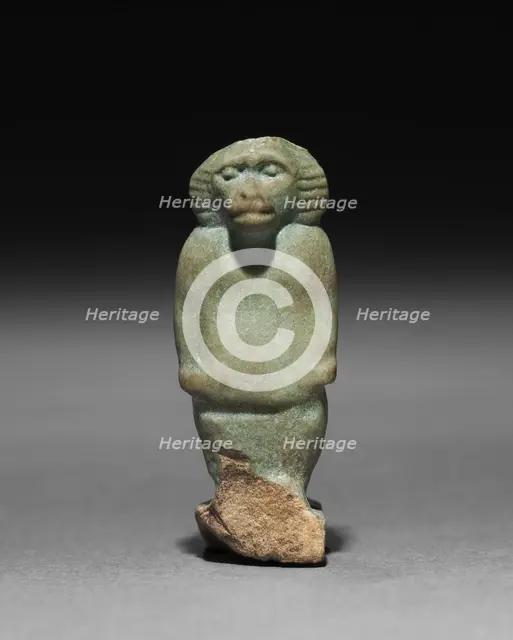Baboon-Falcon Hybrid Amulet, 715-332 BC. Creator: Unknown.