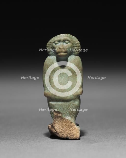 Baboon-Falcon Hybrid Amulet, 715-332 BC. Creator: Unknown.