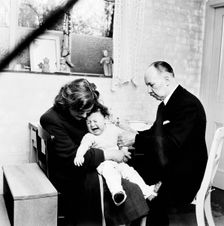 Baby being immunised, London, 1953. Creator: Henry Grant