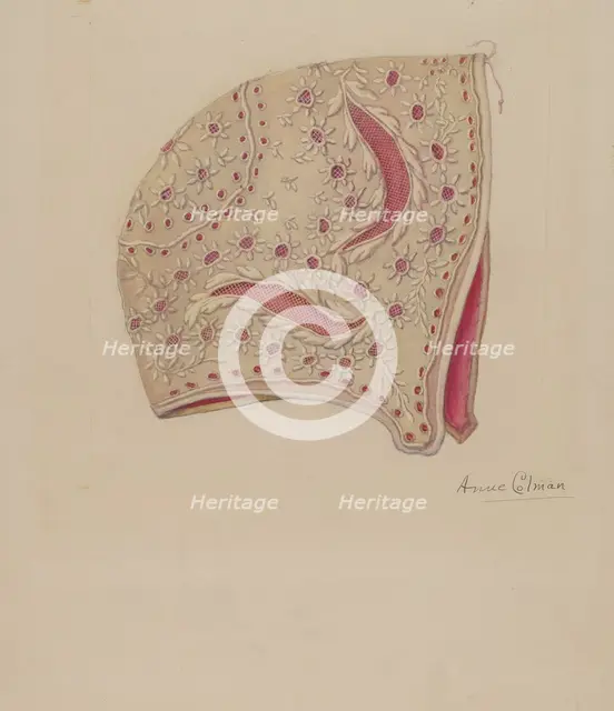 Baby Bonnet, 1935/1942. Creator: Anne Colman.