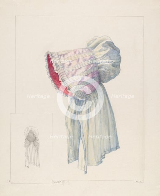 Baby Bonnet, c. 1937. Creator: Maud M Holme.
