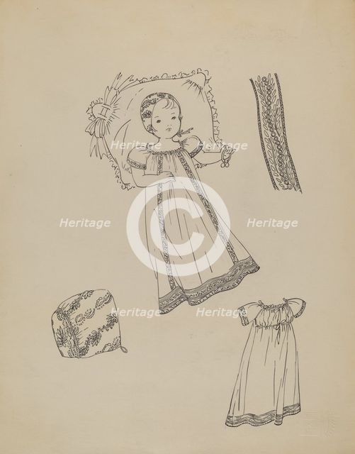 Baby Cap, 1935/1942. Creator: Rosalia Lane.