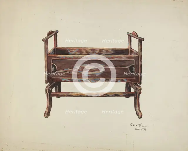 Baby Cradle, c. 1939. Creator: Grace Thomas.