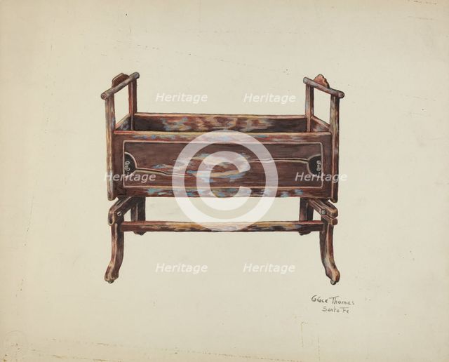 Baby Cradle, c. 1939. Creator: Grace Thomas.
