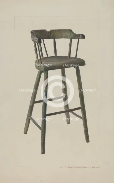 Baby High Chair, 1938. Creator: John Swientochowski.