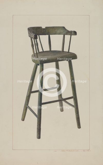 Baby High Chair, 1938. Creator: John Swientochowski.