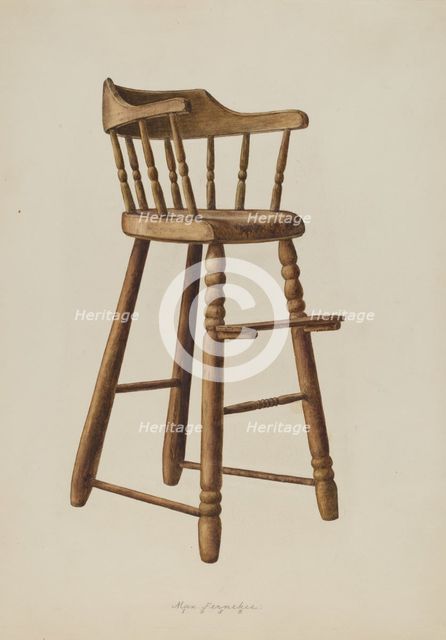 Baby High Chair, 1938. Creator: Max Fernekes.