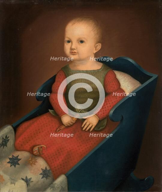 Baby in Blue Cradle, c. 1840. Creator: Unknown.