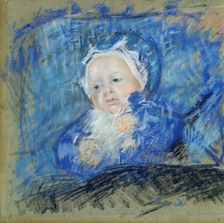Baby in Blue in Its Carriage, 1881. Creator: Cassatt, Mary (1845-1926)