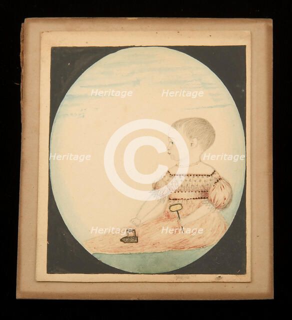 Baby in Pink with an Iron, n.d. Creator: Unknown.