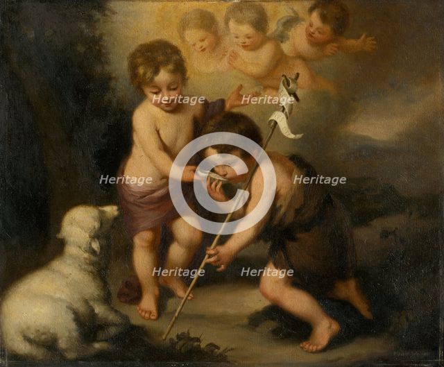 Baby Jesus with Saint John the Baptist, 1890-1900. Creator: Felicián Moczik.