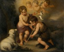 Baby Jesus with Saint John the Baptist, 1890-1900. Creator: Felicián Moczik