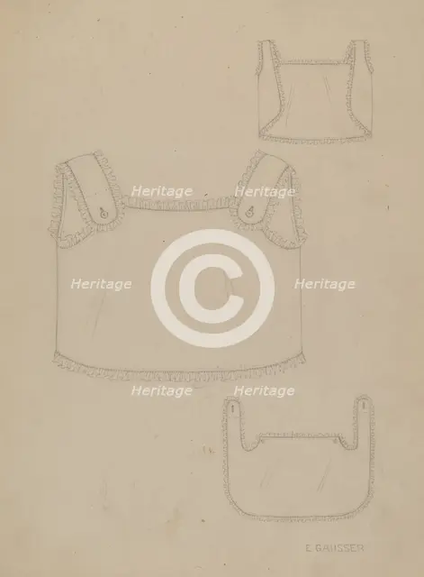 Baby's Bib, 1935/1942. Creator: Eleanor Gausser.