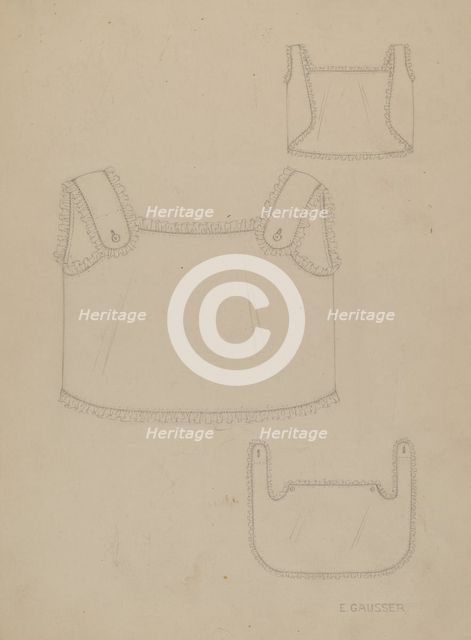 Baby's Bib, 1935/1942. Creator: Eleanor Gausser.