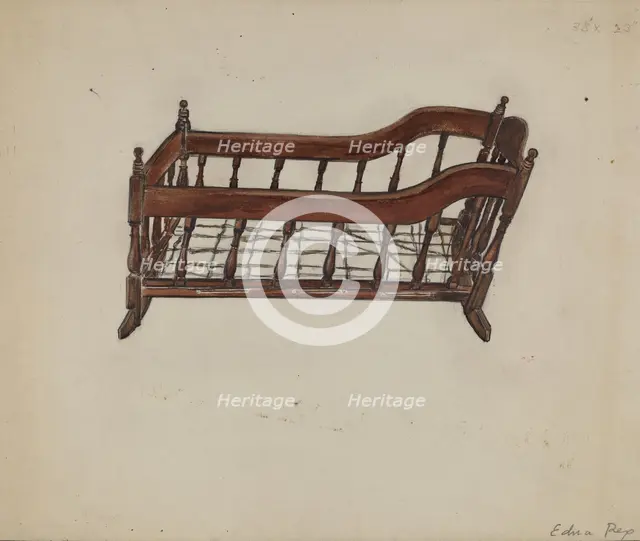 Baby's Cradle, 1935/1942. Creator: Edna C. Rex.
