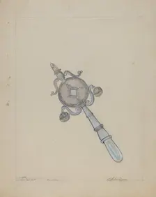 Baby's Rattle, 1935/1942. Creator: Columbus Simpson