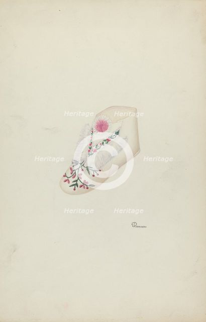 Baby's Shoe, c. 1938. Creator: Josephine C. Romano.