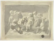 Baby Satyrs and Putti Playing with Donkey, n.d. Creator: Jacob de Wit